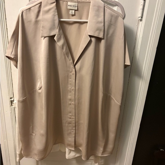 Ava & Viv Tops - Ava & Viv Light Tan Blouse